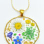 Medium Earrings With Daisies, Lavender And Green Flowers, thumbnail 4 of 12