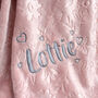 Personalised Dusty Pink Flower Blanket, thumbnail 2 of 6
