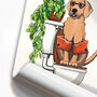 Labrador Sitting On Toilet, Funny Dog Bathroom Art, thumbnail 2 of 6