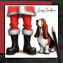 Basset Hound Dog Christmas Card, Together With Father Christmas, thumbnail 1 of 2