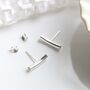 Sterling Silver Bar Stud Earrings, thumbnail 5 of 11