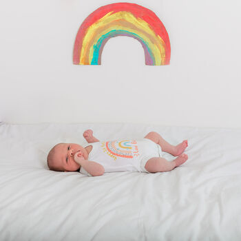 Personalised First Mother's Day Bodysuit Babygrow Rainbow, 5 of 10