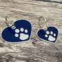 Blue And Silver Heart Enamel Dog Tag, thumbnail 1 of 5