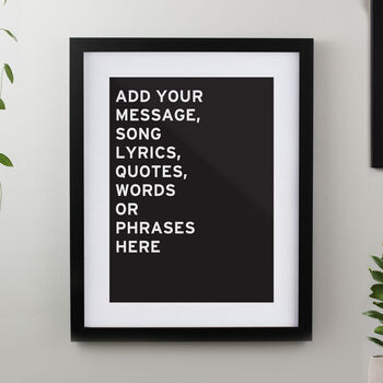 Personalised Typography Black Poster Frame, 3 of 7