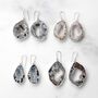 Semi Precious Geode Earrings Set In Sterling Silver, thumbnail 5 of 7