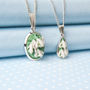 Hand Painted Snowdrop Pendant Necklace, thumbnail 1 of 7