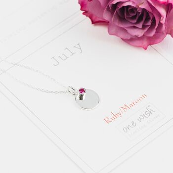 July Birthstone Initial Sterling Silver Necklace, 2 of 12
