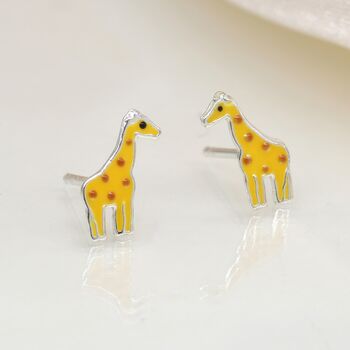 Sterling Silver Giraffe Stud Earrings, 3 of 5