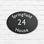 Slate Round Or Oval House Sign With Options, thumbnail 3 of 9