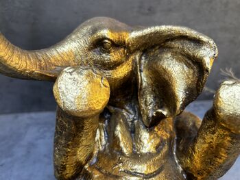 Drunken Elephant Wine Bottle Holder In Aged Gold Gift, 10 of 12