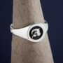 Gothic Initial Silver Signet Ring, thumbnail 3 of 11