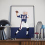 Tom Brady New England Patriots American Football Poster, thumbnail 1 of 3