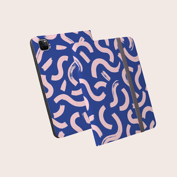 Blue Squiggles Vegan Leather iPad Pro Folio Case, 2 of 7