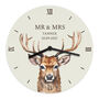 Personalised Watercolour Stag Wooden Clock, thumbnail 4 of 4