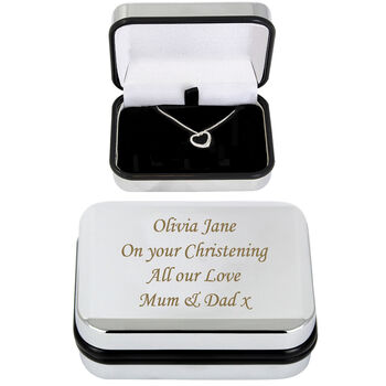 Personalised Sterling Silver Heart Necklace Box, 4 of 7