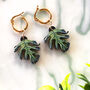 Monstera Deliciosa Leaf Plant Earrings, thumbnail 4 of 12