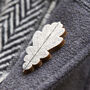 Oak Leaf Eco Wooden Pin Brooch, thumbnail 3 of 7