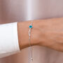 Sterling Silver Initial And Birthstone Slider Bracelet, thumbnail 1 of 10