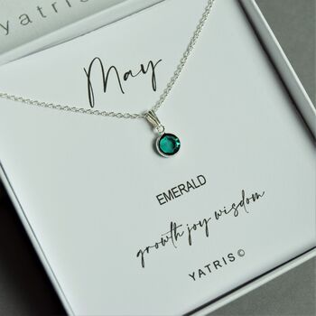 Sterling Silver May Birthstone Necklace, 2 of 5