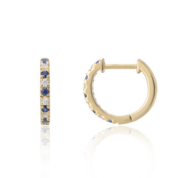 Dovehouse Gold Plated And Cubic Zirconia Hoop Earrings, 10 of 11