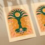Entwined, Bohemian Celestial Floral Art Print, thumbnail 2 of 3