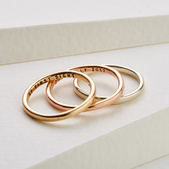 Personalised 9ct Gold Slim Wedding Ring, 2 of 8