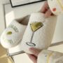 Extra Dirty Martini Embroidered Slippers, thumbnail 1 of 6