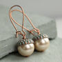Verdigris Pearl Acorn Earrings, thumbnail 1 of 12