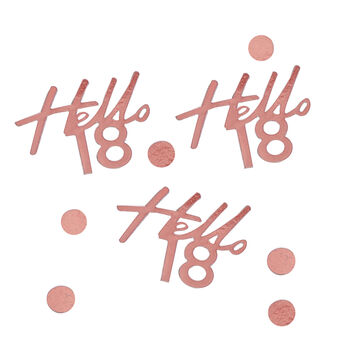 Hello 18 Rose Gold Party Birthday Confetti, 2 of 3