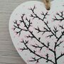 Cherry Blossom Design Heart Shaped Wall Hanging, thumbnail 2 of 5