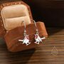 Sterling Silver Robin Bird Drop Hook Earrings, thumbnail 3 of 10