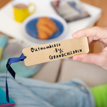 Grandad 'Outnumbered By Grandchildren' Bookmark Gold, 2 of 9