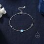 Delicate Blue Opal And Cz Bracelet In Sterling Silver, thumbnail 5 of 11