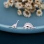 Sterling Silver Mismatched Dinosaur Stud Earrings, thumbnail 2 of 12