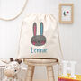 Personalised Sleeping Rabbit Cotton Nursery Bag, thumbnail 2 of 3