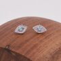 Sterling Silver Blue Opal Evil Eye Stud Earrings, thumbnail 3 of 12