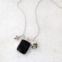 The Trio Black Onyx Necklace, Silver, thumbnail 3 of 9