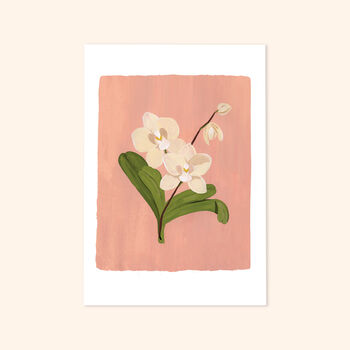 Pink Flower Orchid Print, Unframed, 2 of 2