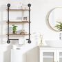 Three Tier Floating Storage Shelves With Towel Rail, thumbnail 2 of 6