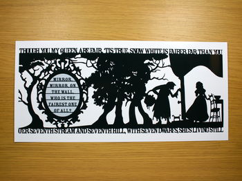 Snow White's Mirror Signed Papercut Print, 7 of 7
