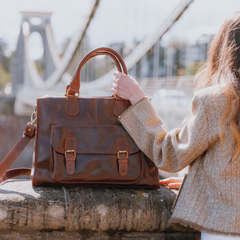 Brown Leather Women's Luxury Travel Bag, 2 of 5