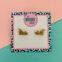 Santa's Sleigh Glitter Christmas Stud Earrings *More Colours Available*, thumbnail 2 of 3