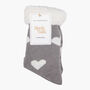 Women's Long Slipper Socks Grip Sole Hearts Grey, thumbnail 3 of 3