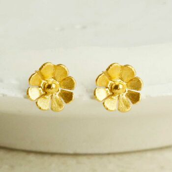 Sterling Silver Dainty Daisy Studs, 5 of 12