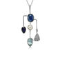 Kyanite, Iolite, Pearl, Blue Topaz Necklace, thumbnail 3 of 6