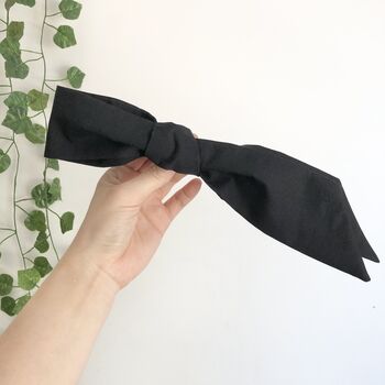 Black Large Bow Hair Clip, Bow Barrette, 3 of 4