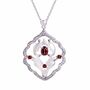 Garnet 925 Sterling Silver Statement Necklace, thumbnail 3 of 5