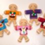 Sewing Kit Gingerbread Men In Jumpers Christmas Garland, thumbnail 3 of 10