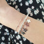 Sterling Silver Personalised Star Charm Stretch Bracelet, thumbnail 7 of 7