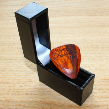 Happy Father's Day Exotic Timber Guitar Pick, 2 of 11